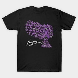 Hodgkin's Lymphoma Awareness Purple Butterflies T-Shirt